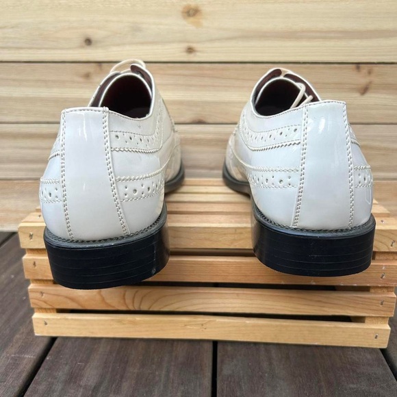 White Leather Italian Parrazo Oxford Shoes